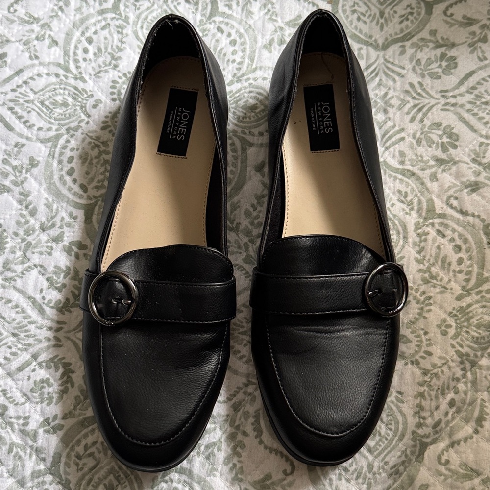Jones NY Signature Black Leather Loafers for Women